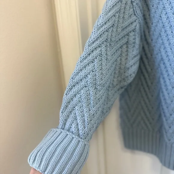 dip Light Blue Chevron Knit Cardigan - Picture 2 of 4